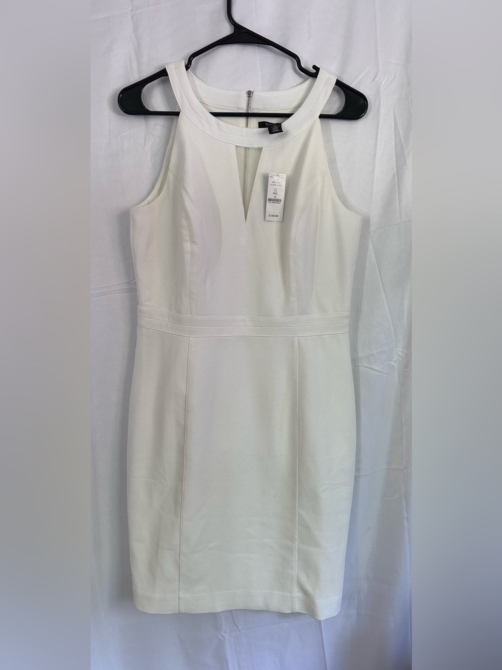 NWT White House Black Market White Sleeveless Midi Sheath Dress